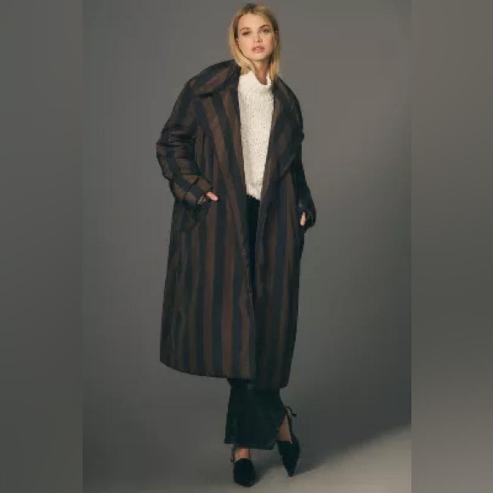 Large striped puffer kimono